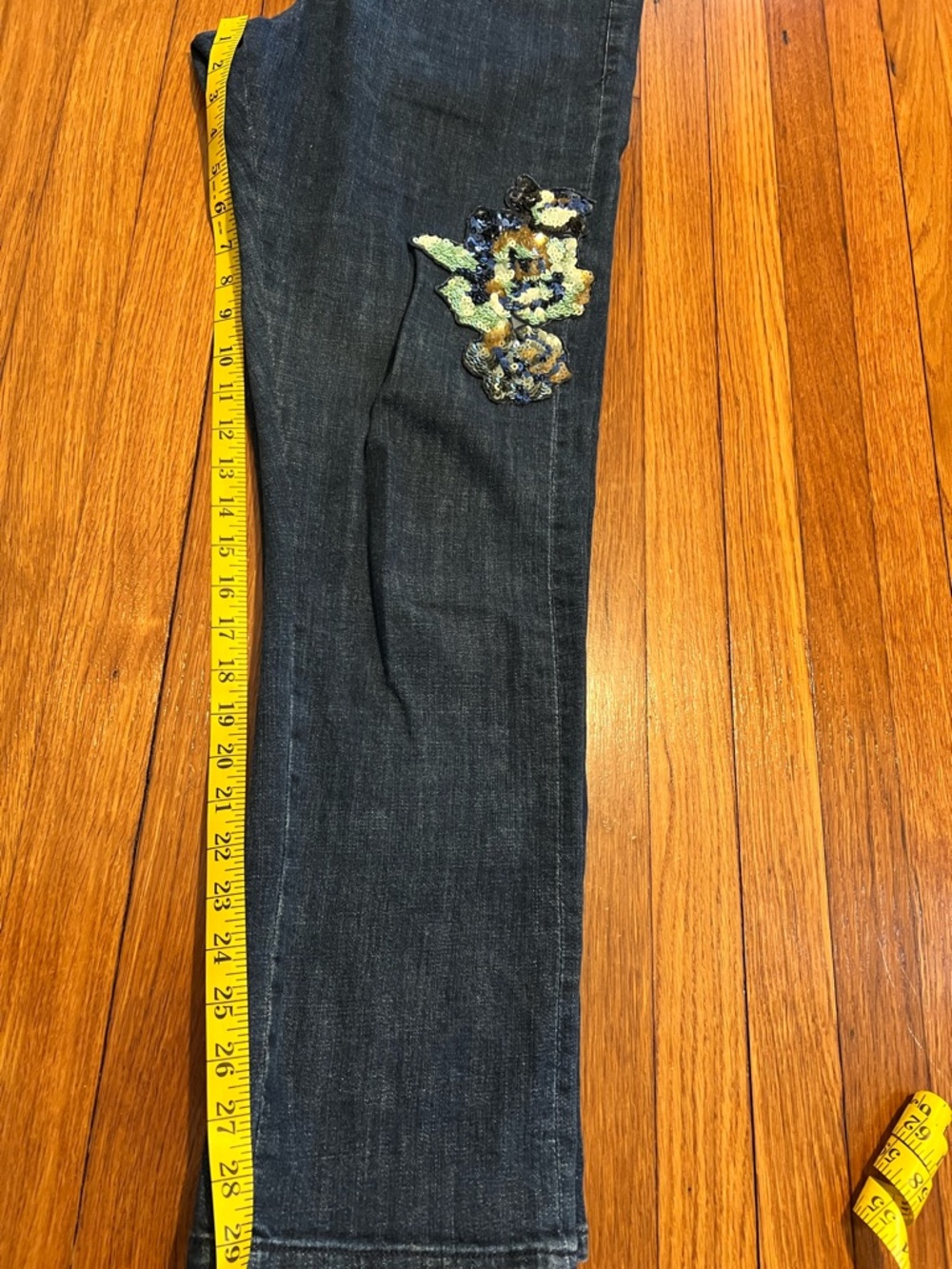 Anthropologie Pilcro and the Letterpress Slim Sequin Boyfriend Jeans Size 31 - Picture 10 of 12